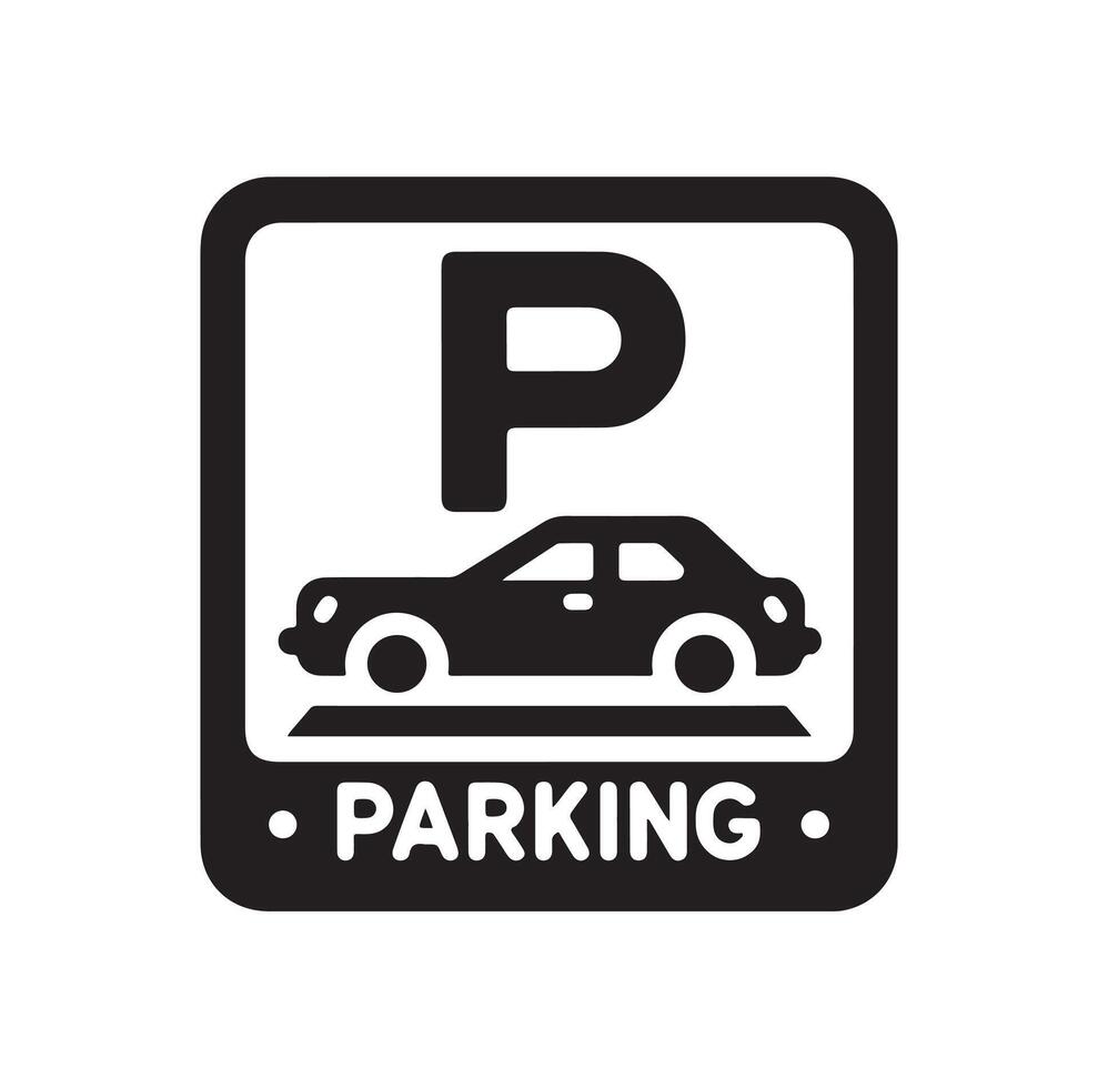 Parking icon. Car Parking Icon. Parking and traffic signs isolated on white background. Map parking pointer. illustration. vector