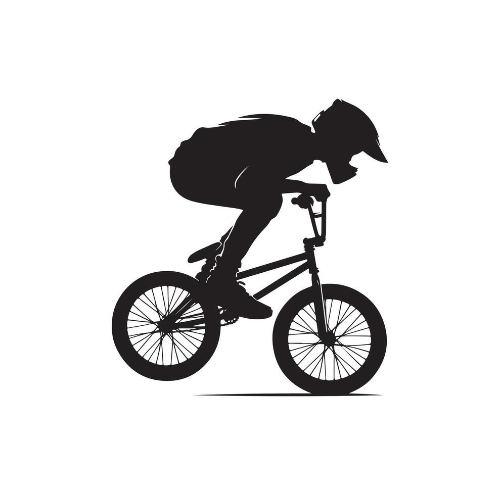 Professional bmx bicycle player silhouette. illustration vector