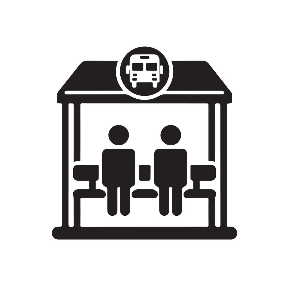 Bus stop icon illustration vector