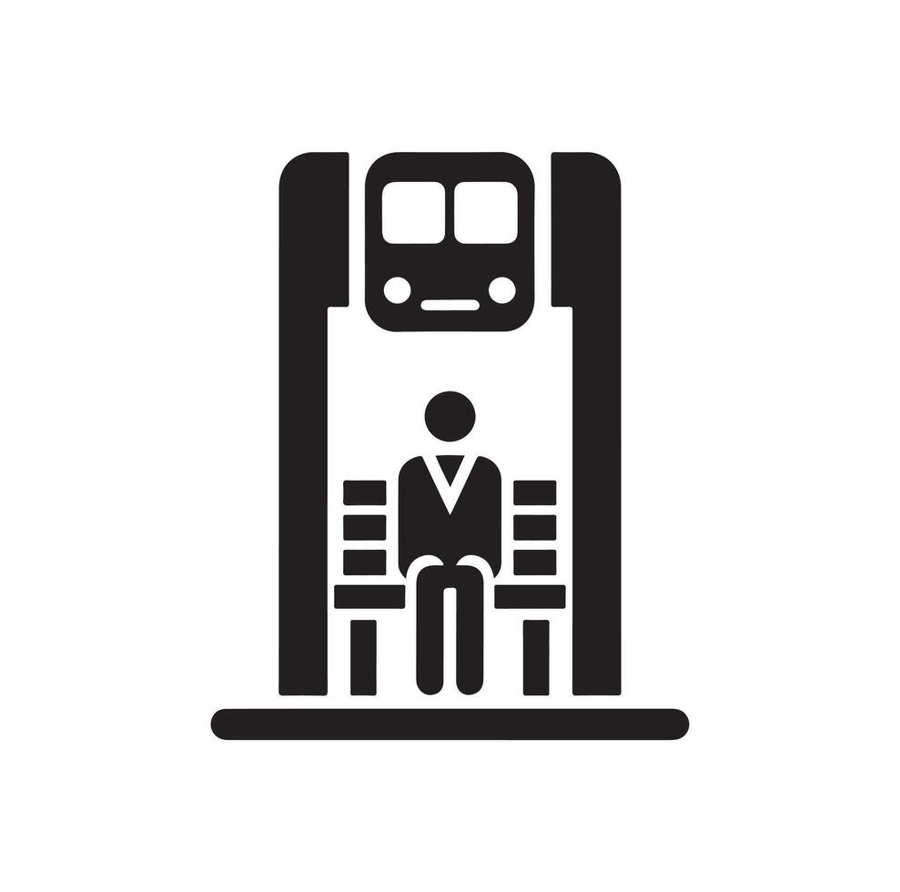 Bus stop icon illustration vector