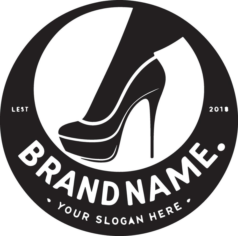minimal lady shoe logo. Elegent style, illustration set vector