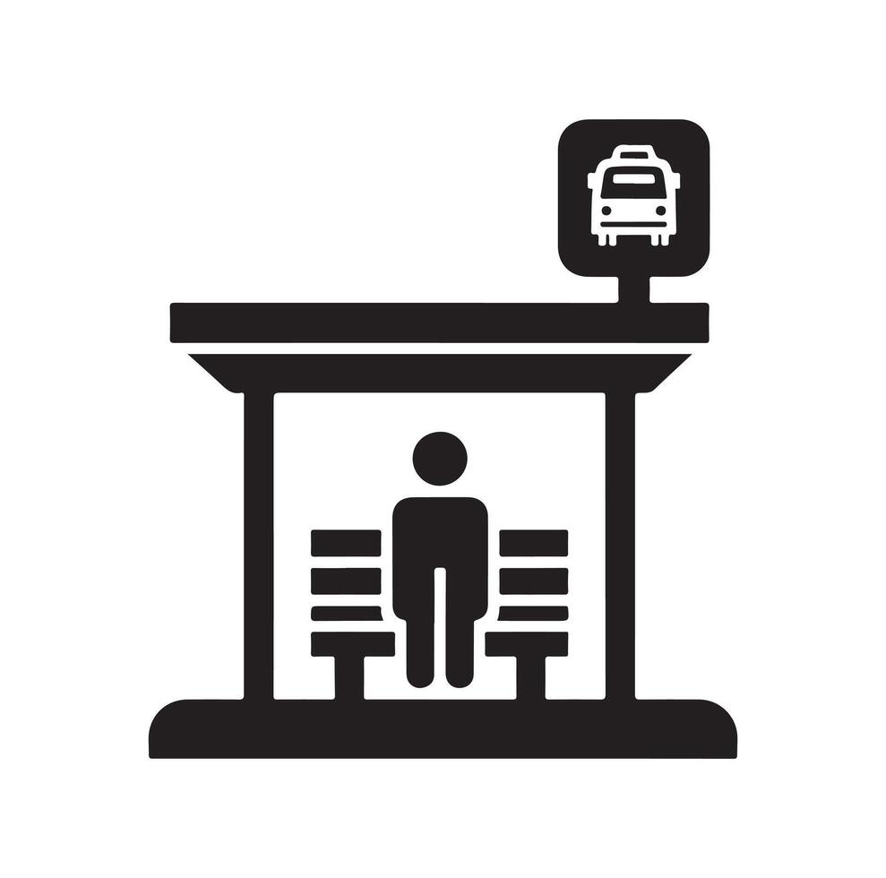 Bus stop icon illustration vector