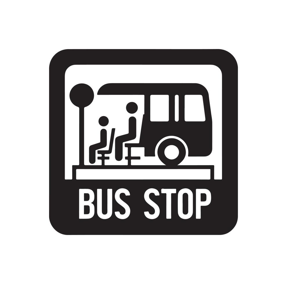 Bus stop icon illustration vector
