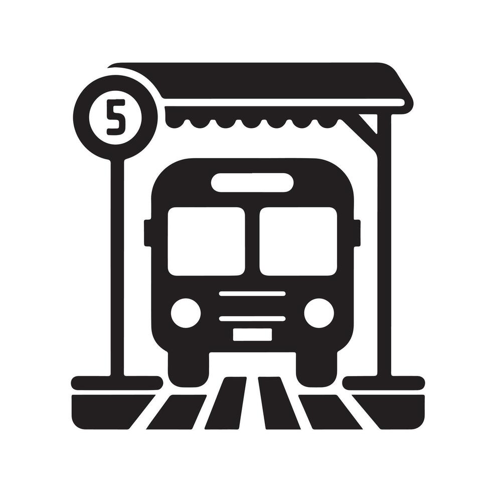 Bus stop icon illustration vector