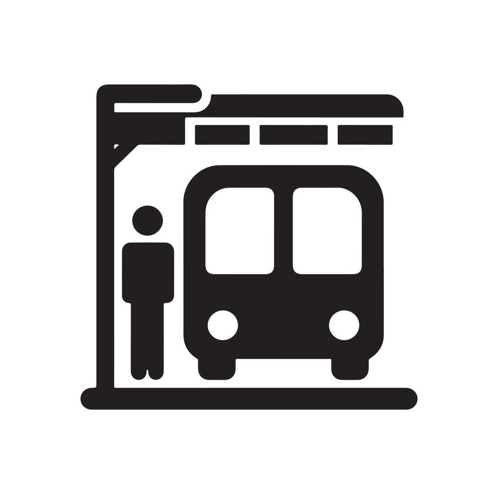 Bus stop icon illustration vector