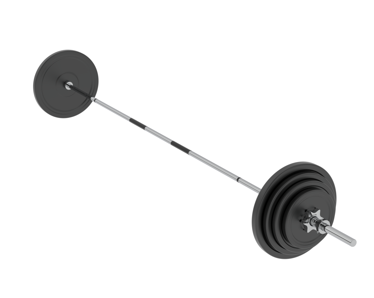 Barbell isolated on background. 3d rendering - illustration png