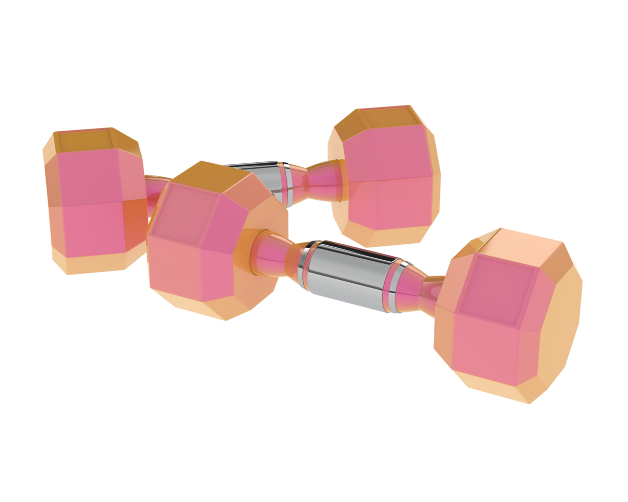 Dumbbell isolated on background. 3d rendering - illustration png