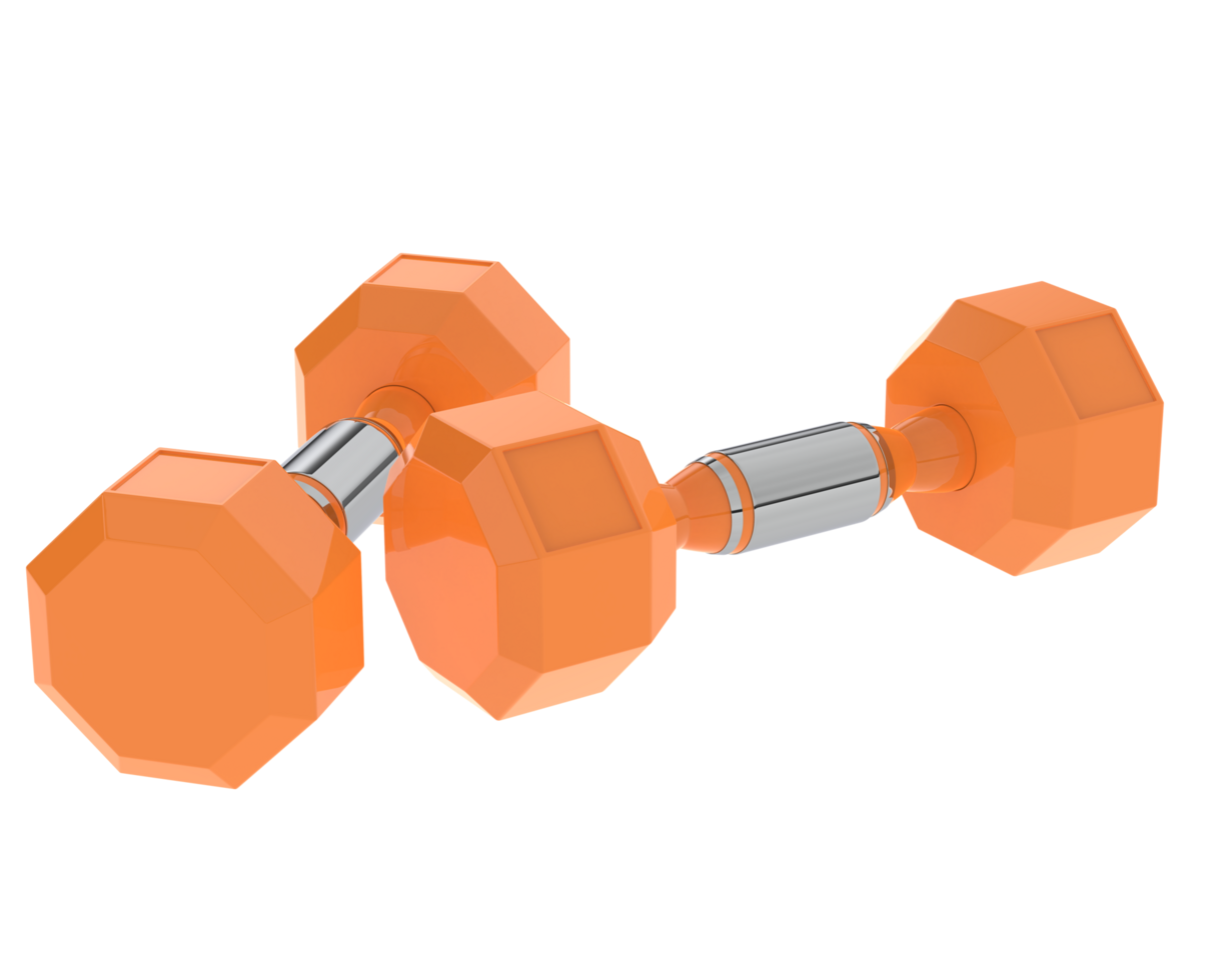 Dumbbell isolated on background. 3d rendering - illustration png