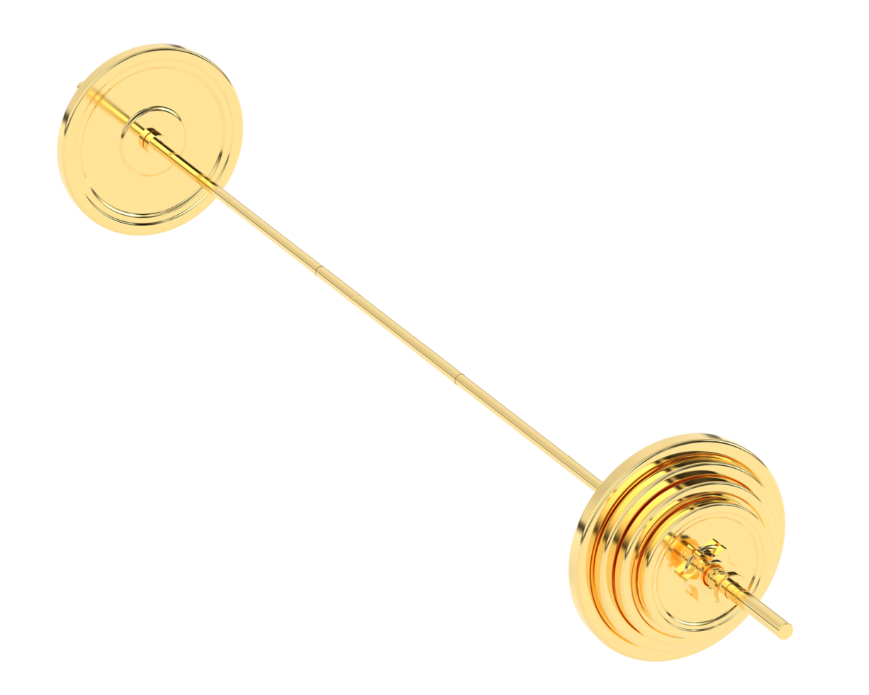 Barbell isolated on background. 3d rendering - illustration png