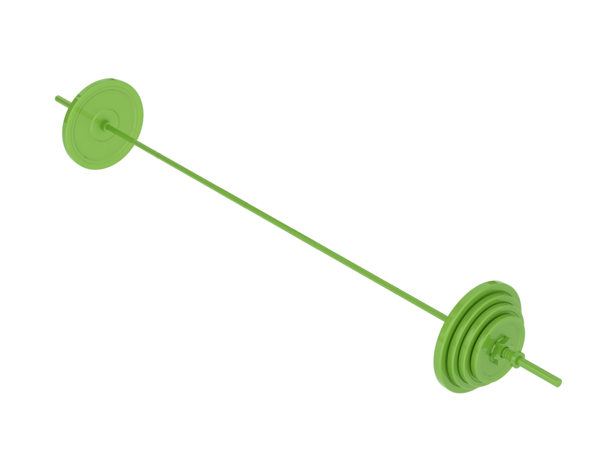 Barbell isolated on background. 3d rendering - illustration png
