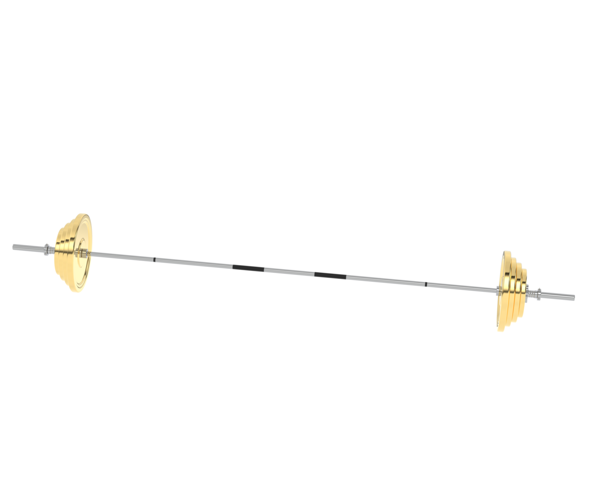 Barbell isolated on background. 3d rendering - illustration png