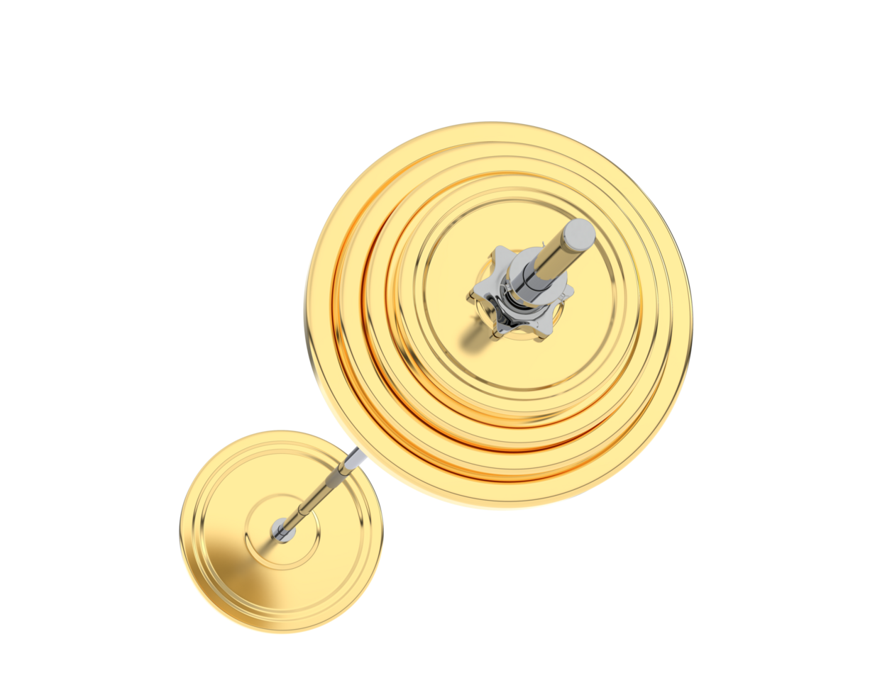 Barbell isolated on background. 3d rendering - illustration png
