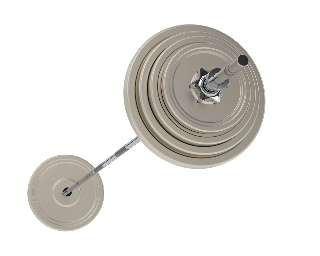 Barbell isolated on background. 3d rendering - illustration png