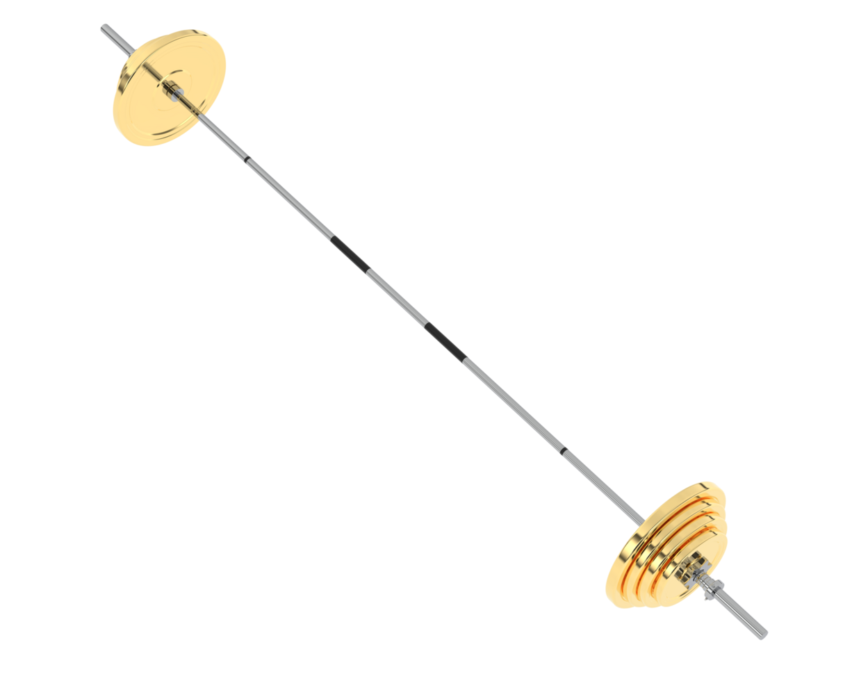 Barbell isolated on background. 3d rendering - illustration png