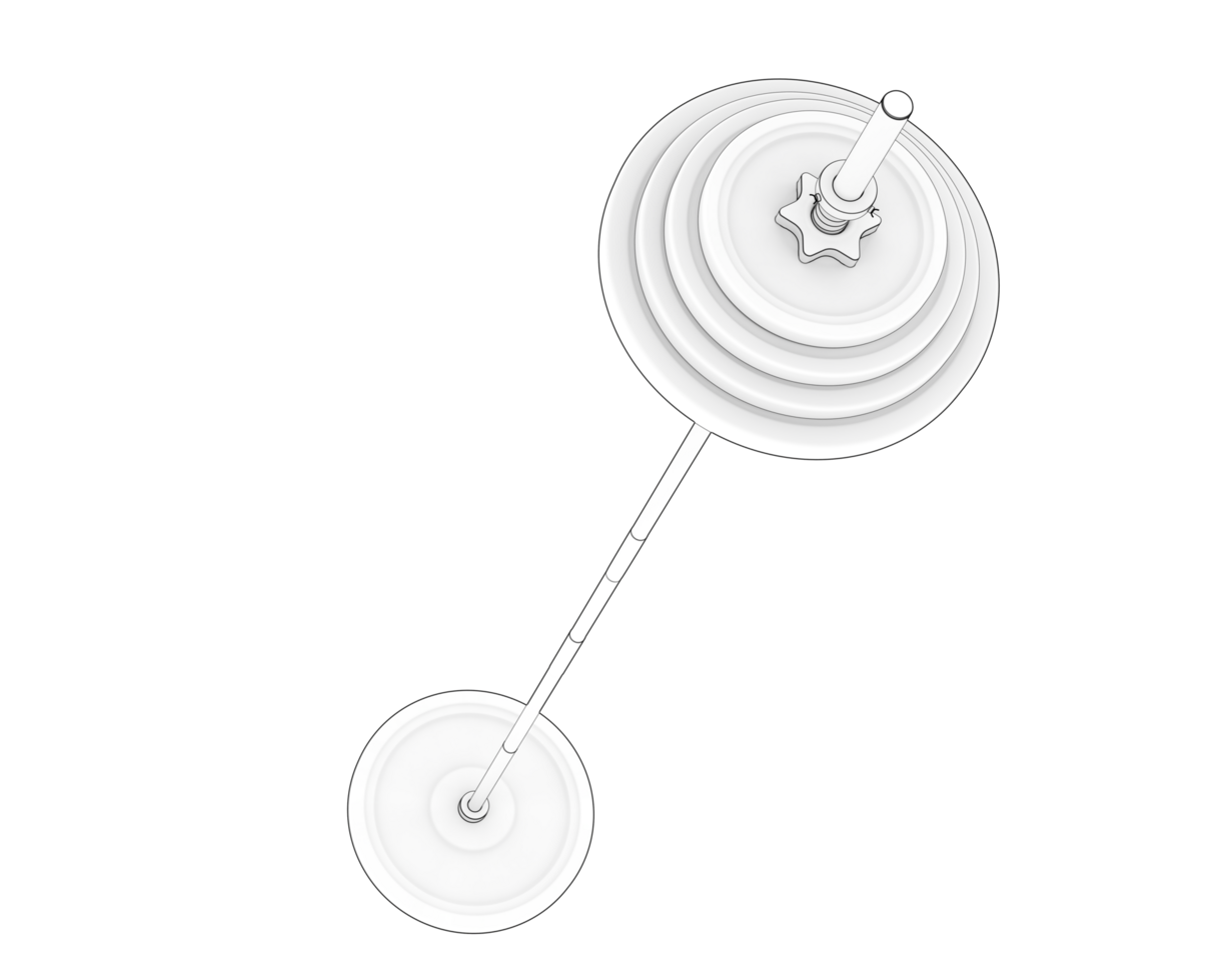 Barbell isolated on background. 3d rendering - illustration png