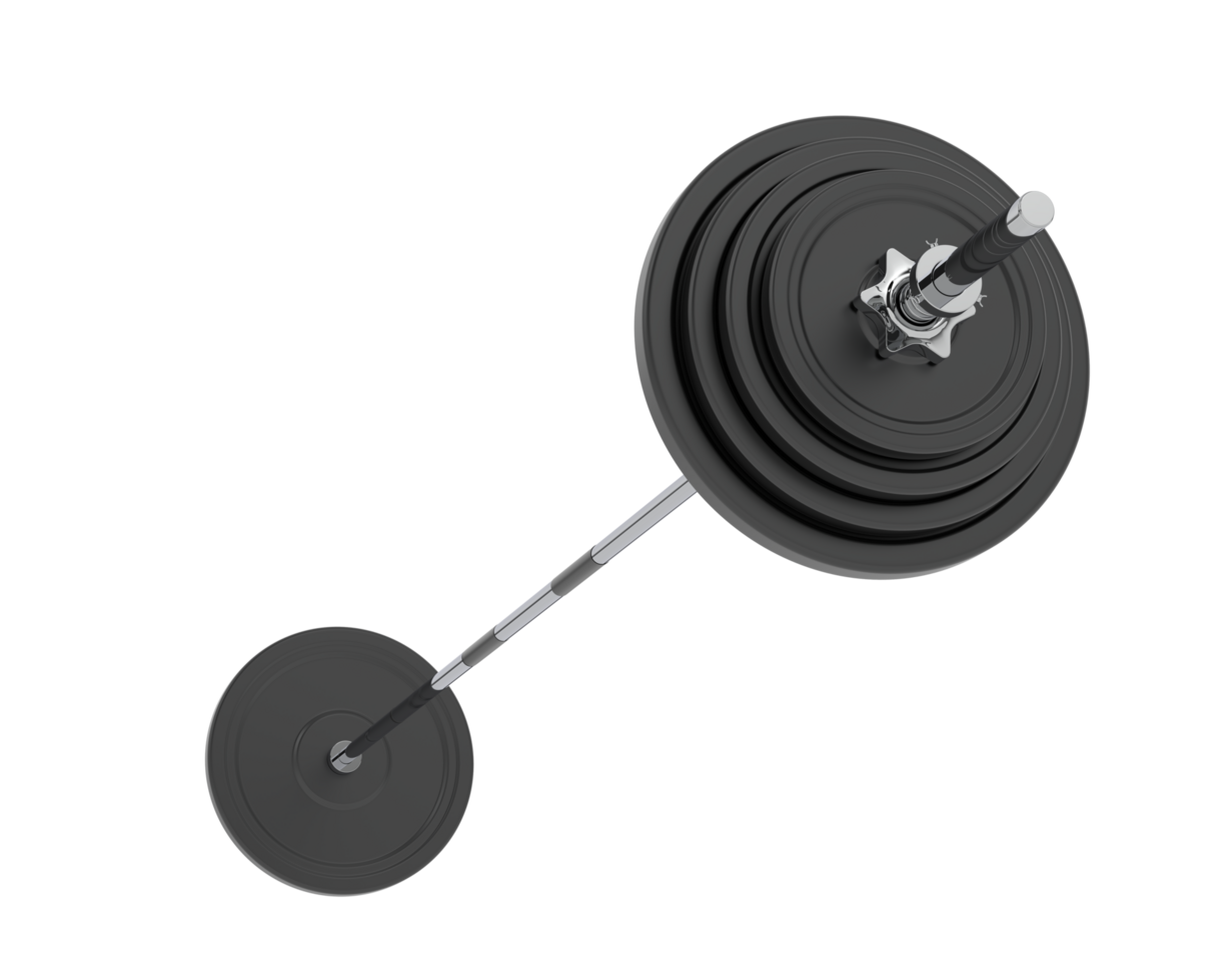 Barbell isolated on background. 3d rendering - illustration png