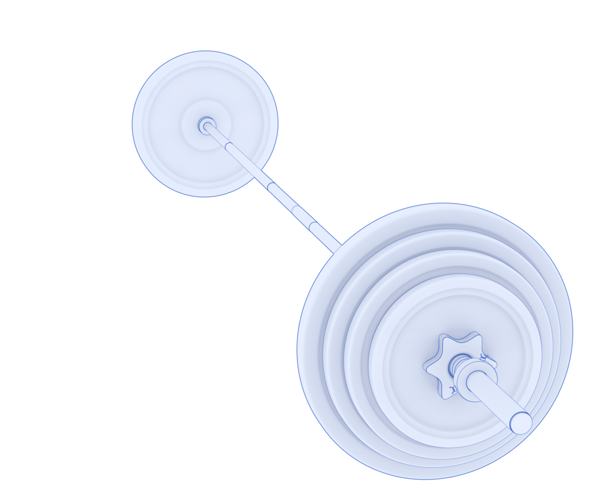 Barbell isolated on background. 3d rendering - illustration png