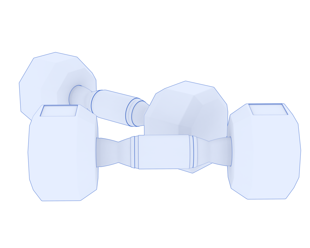 Dumbbell isolated on background. 3d rendering - illustration png