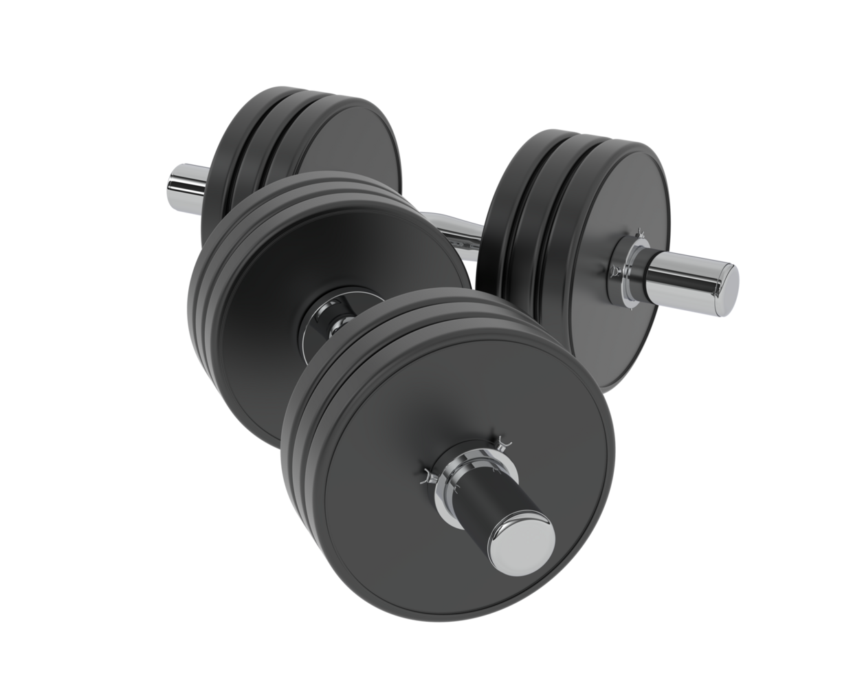 Dumbbell isolated on background. 3d rendering - illustration png