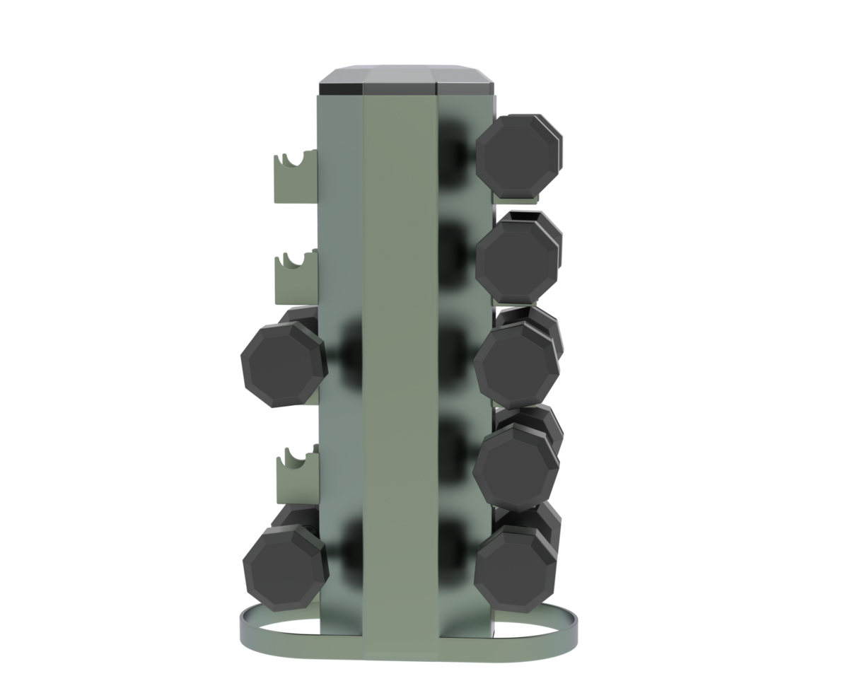 Weight tree with dumbbells isolated on background. 3d rendering - illustration png