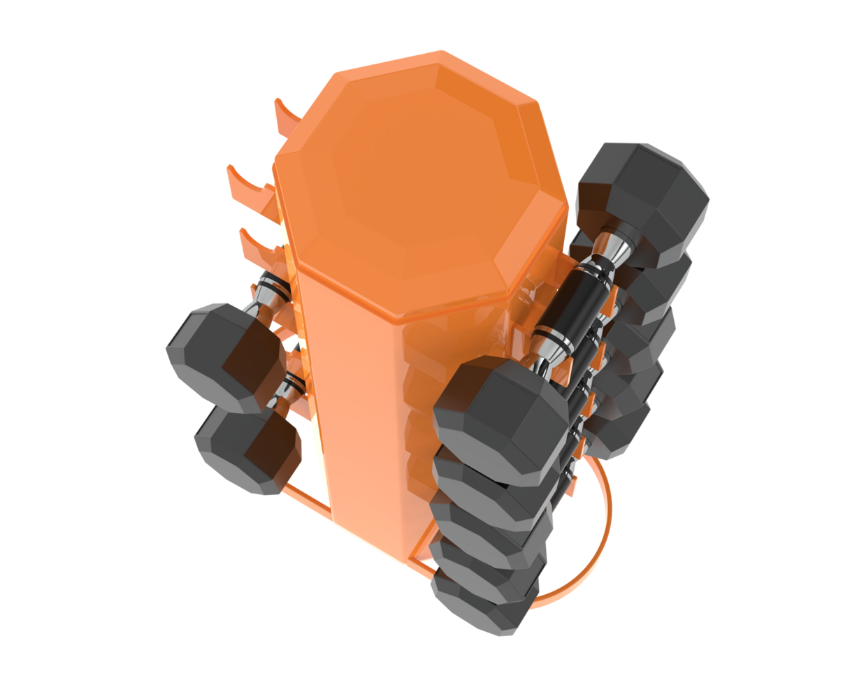 Weight tree with dumbbells isolated on background. 3d rendering - illustration png