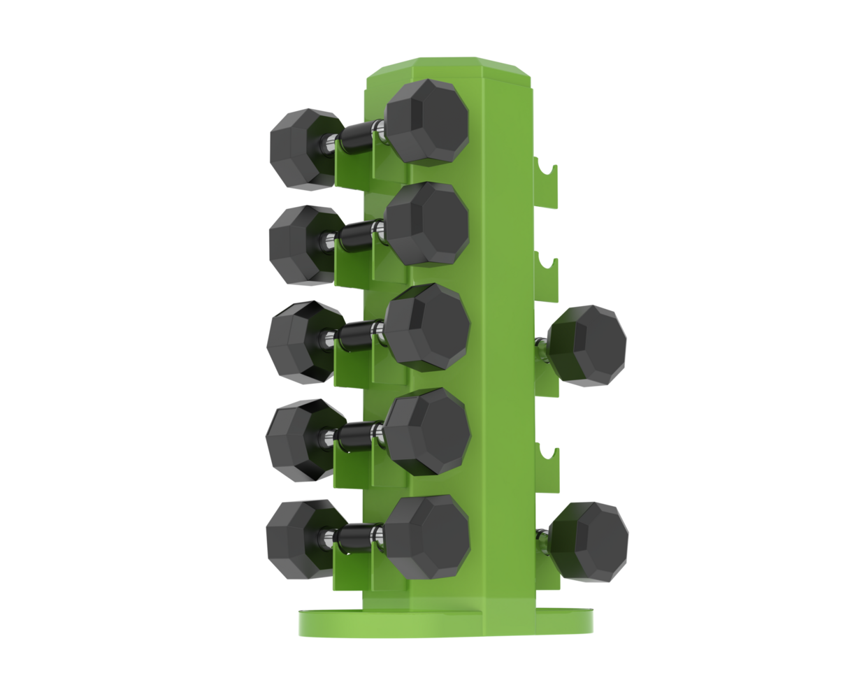 Weight tree with dumbbells isolated on background. 3d rendering - illustration png
