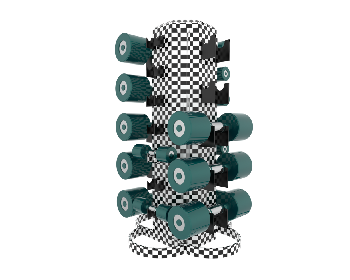 Weight tree with dumbbells isolated on background. 3d rendering - illustration png