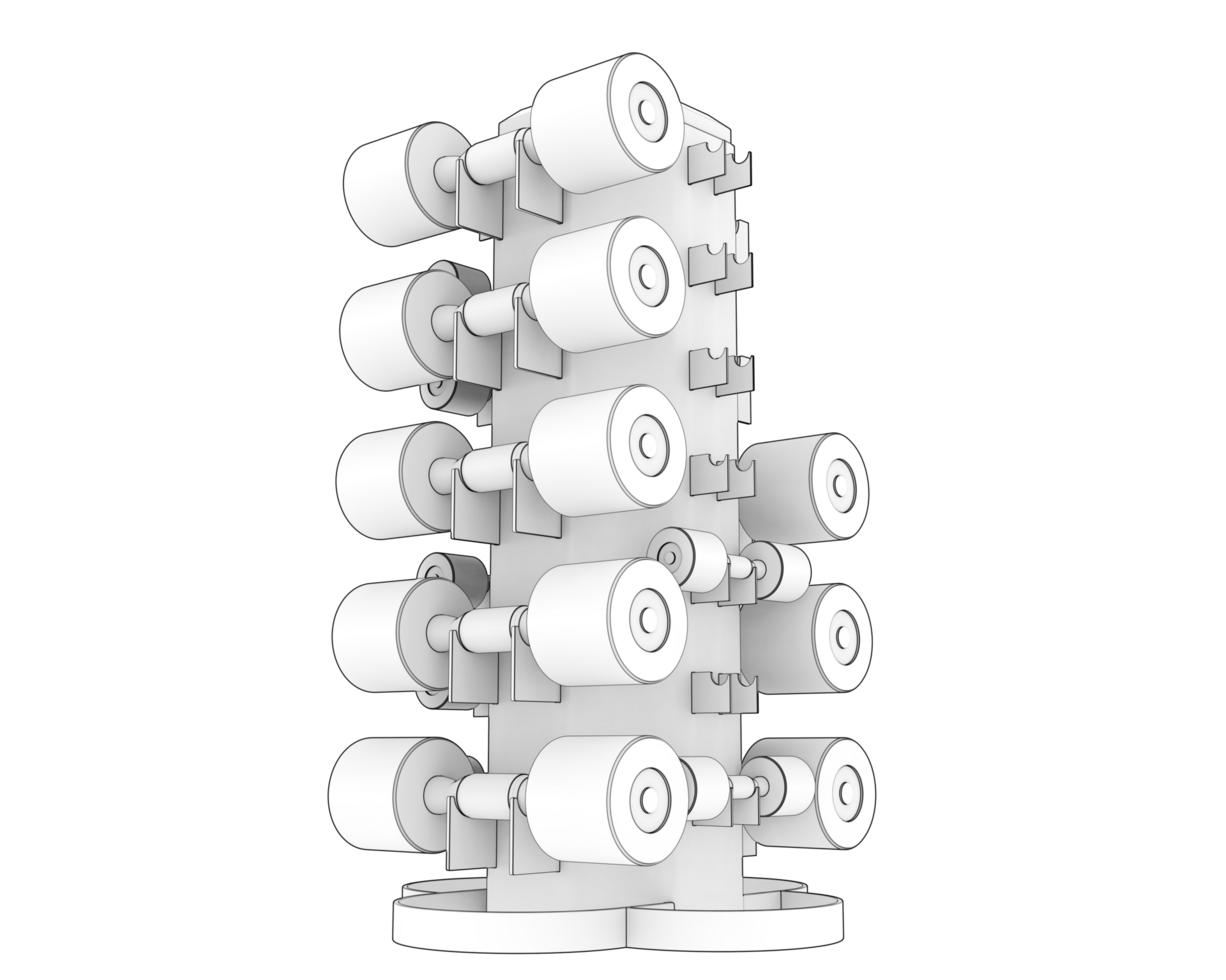 Weight tree with dumbbells isolated on background. 3d rendering - illustration png