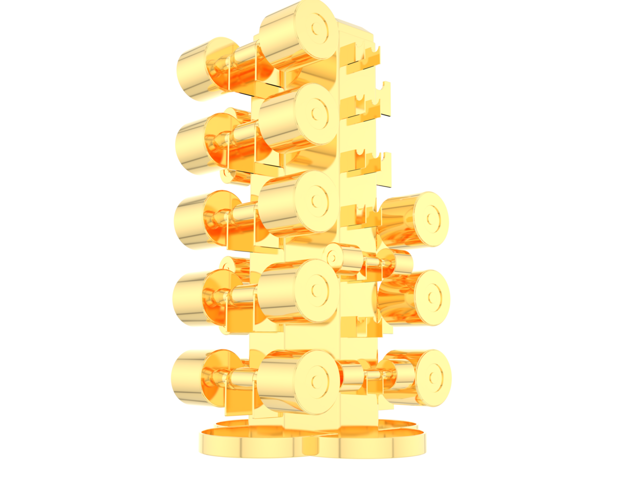 Weight tree with dumbbells isolated on background. 3d rendering - illustration png