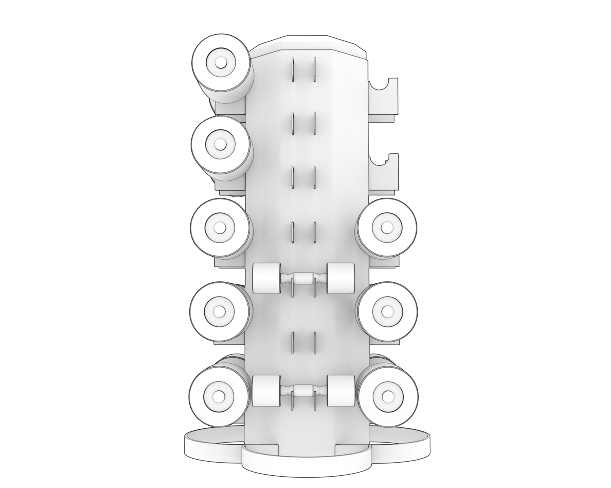 Weight tree with dumbbells isolated on background. 3d rendering - illustration png