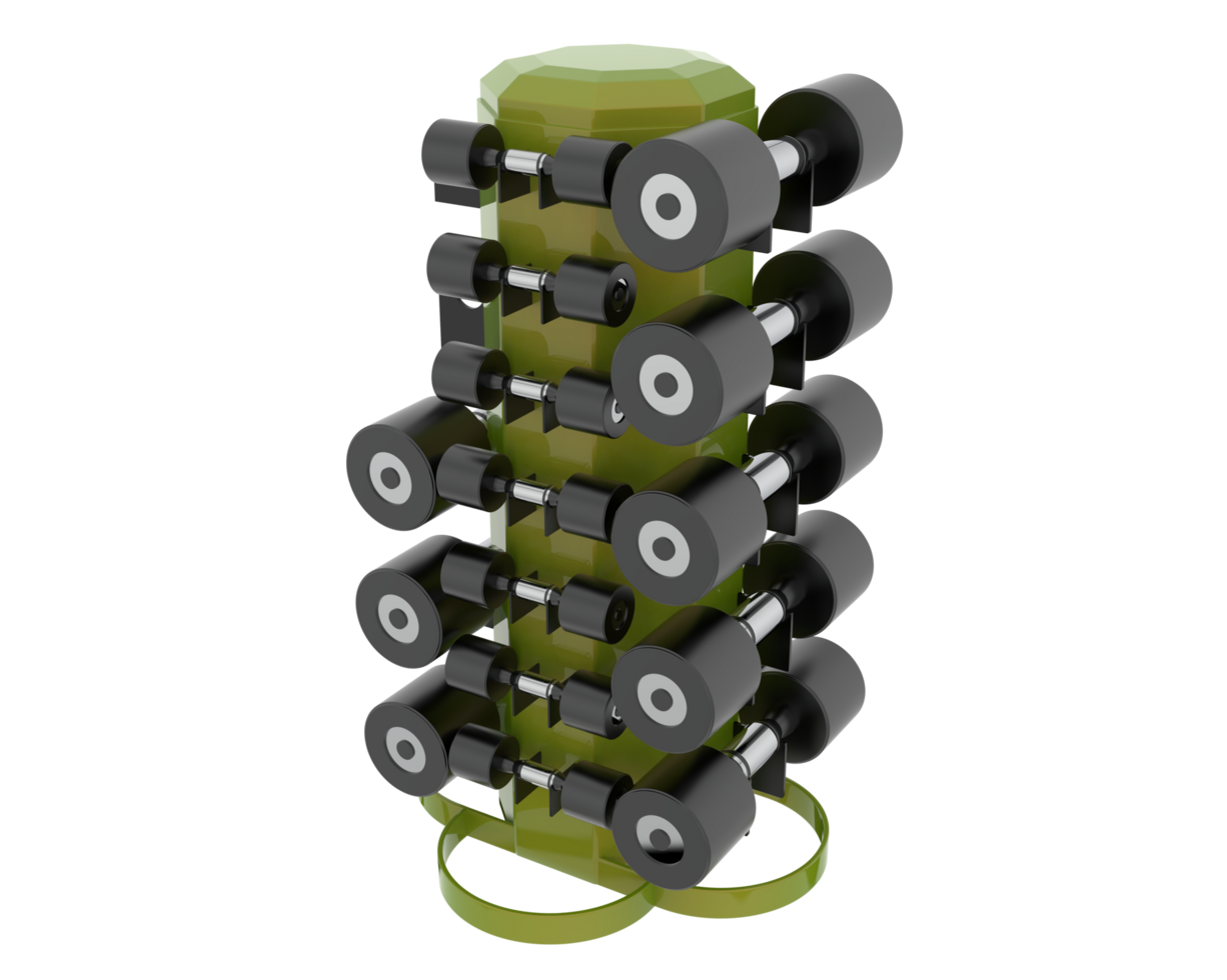 Weight tree with dumbbells isolated on background. 3d rendering - illustration png