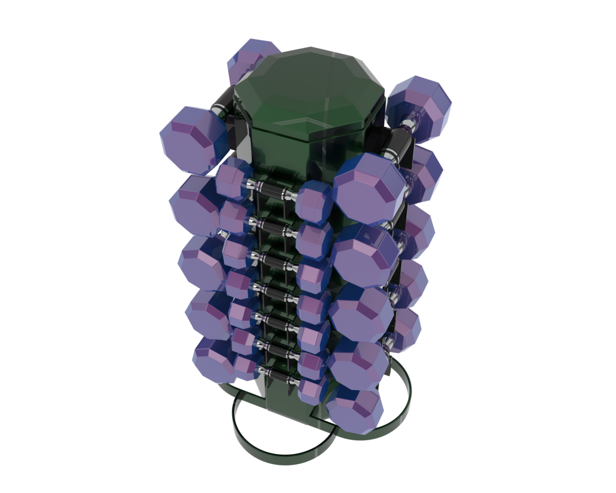 Weight tree with dumbbells isolated on background. 3d rendering - illustration png