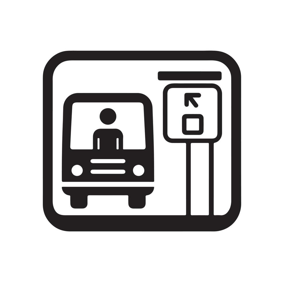 Bus stop icon illustration vector