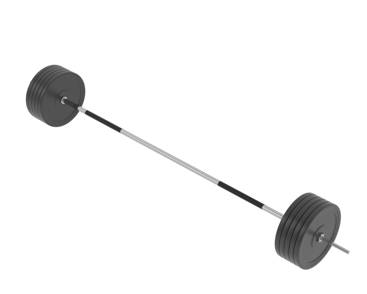 Barbell isolated on background. 3d rendering - illustration png