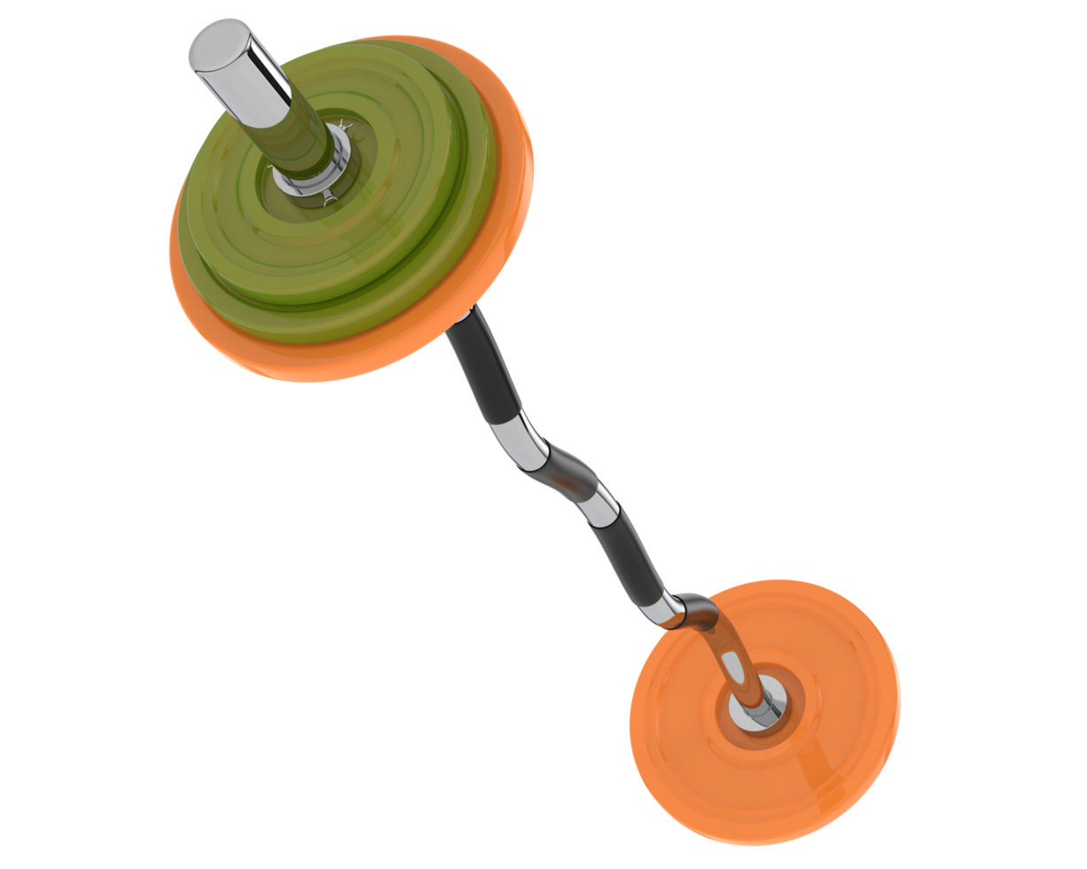 Barbell isolated on background. 3d rendering - illustration png