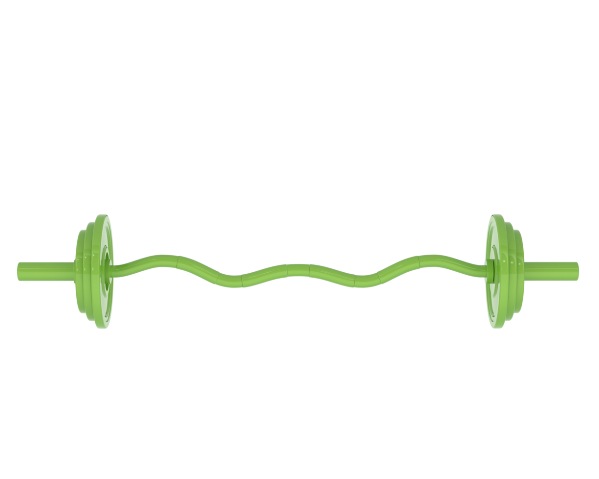 Barbell isolated on background. 3d rendering - illustration png