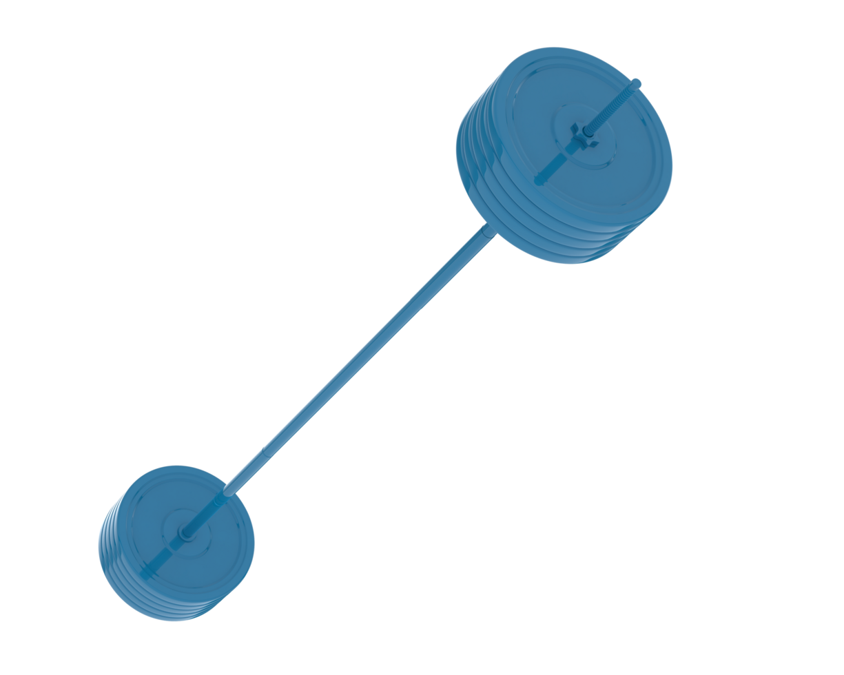 Barbell isolated on background. 3d rendering - illustration png