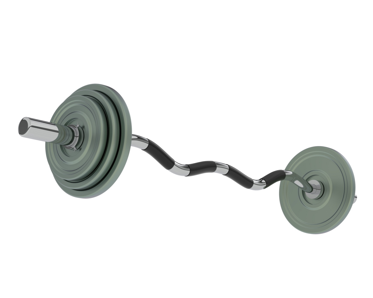 Barbell isolated on background. 3d rendering - illustration png
