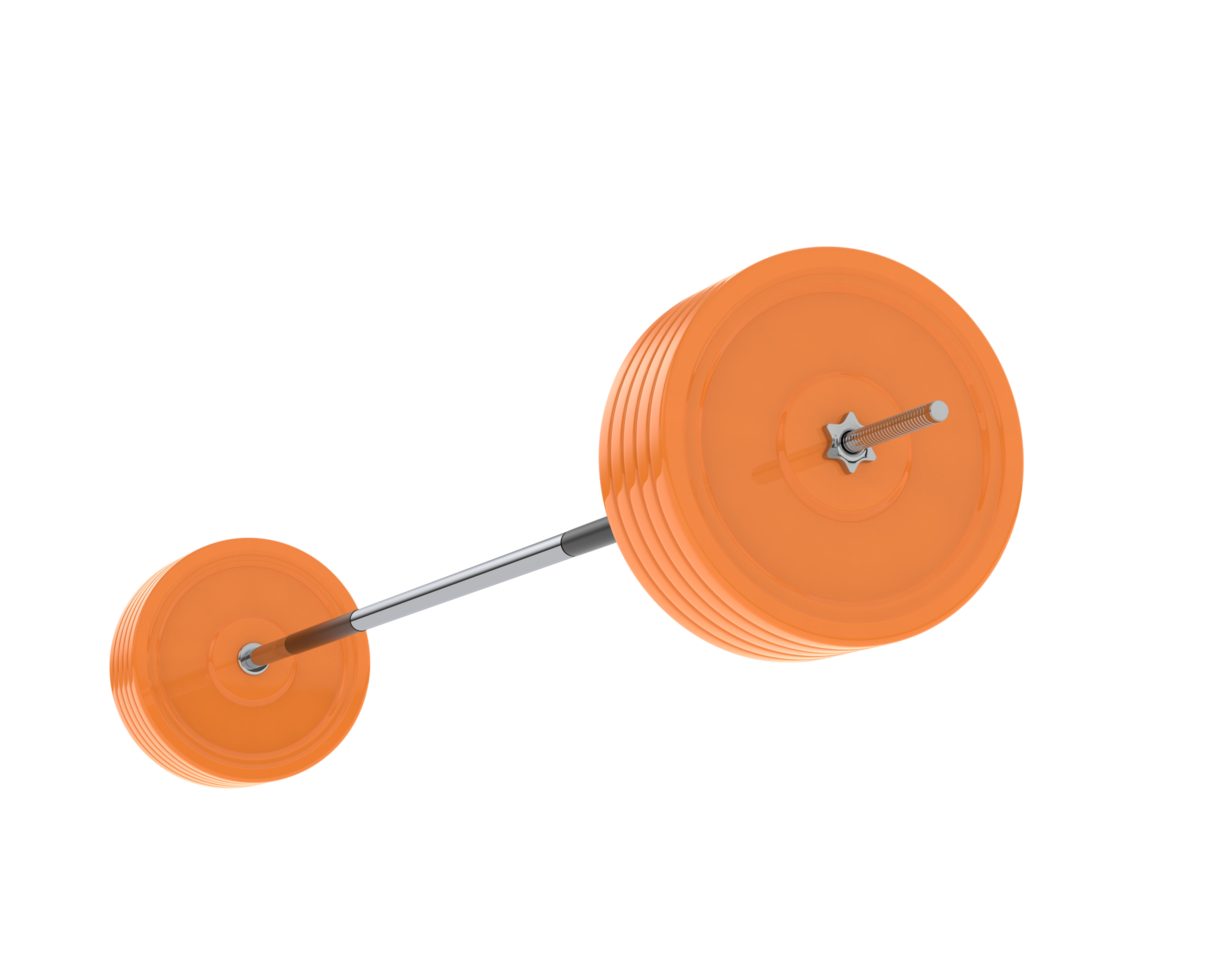 Barbell isolated on background. 3d rendering - illustration png