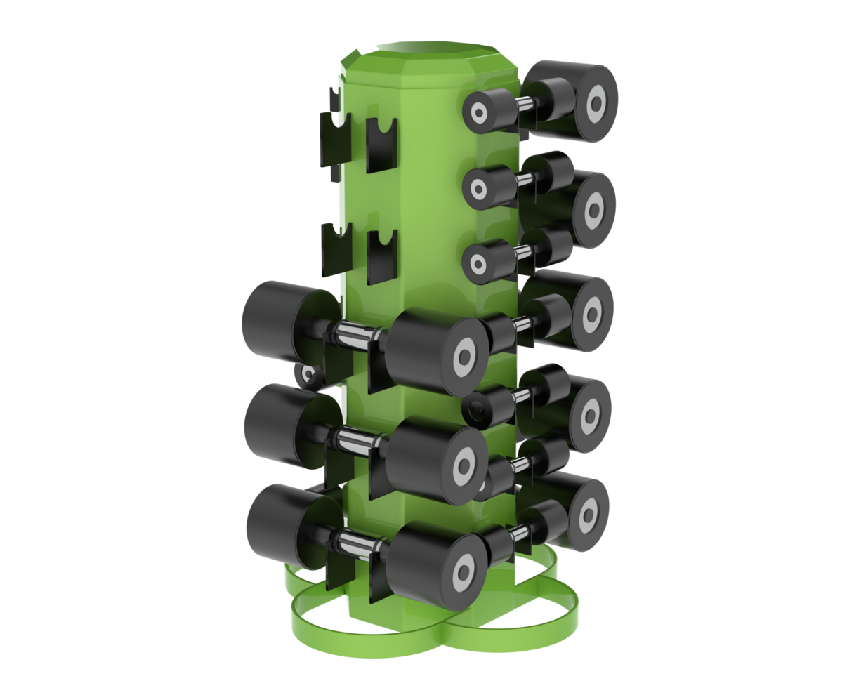 Weight tree with dumbbells isolated on background. 3d rendering - illustration png