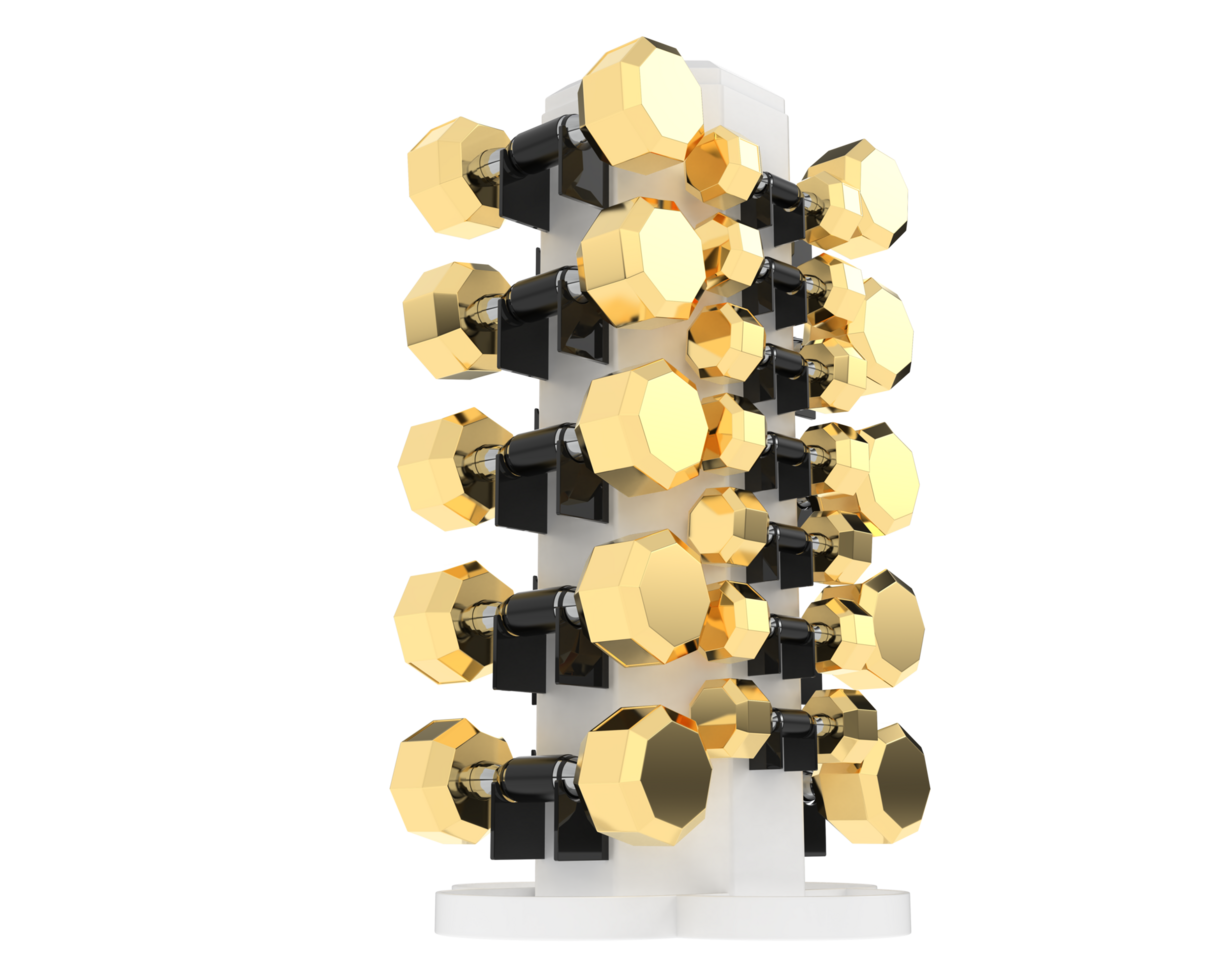 Weight tree with dumbbells isolated on background. 3d rendering - illustration png