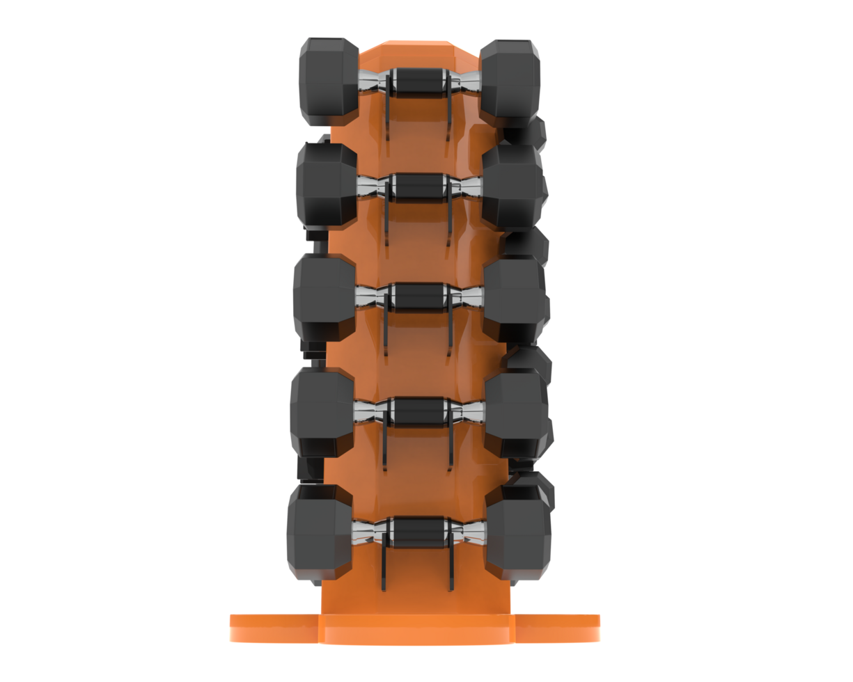 Weight tree with dumbbells isolated on background. 3d rendering - illustration png