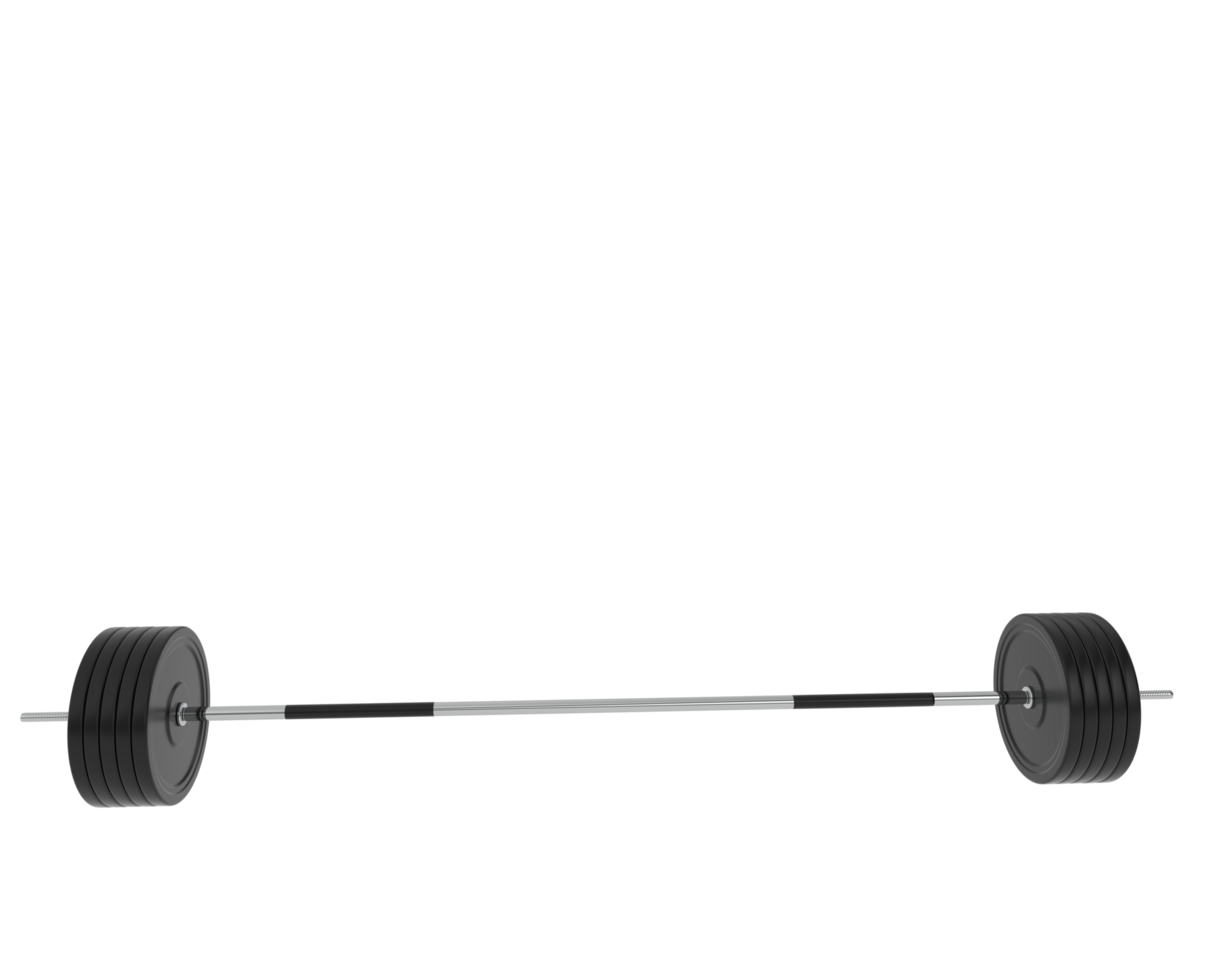 Barbell isolated on background. 3d rendering - illustration png