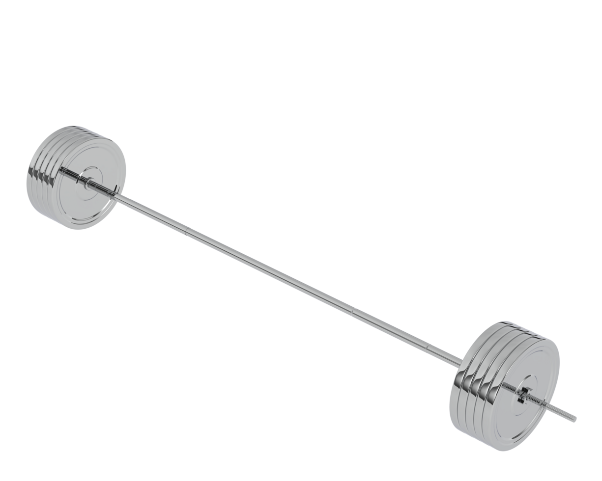 Barbell isolated on background. 3d rendering - illustration png