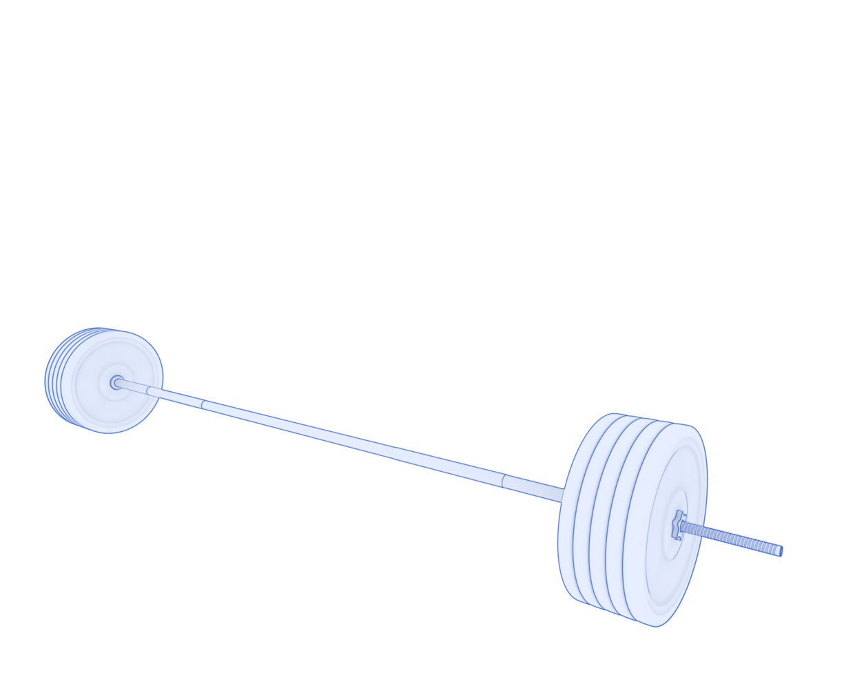 Barbell isolated on background. 3d rendering - illustration png