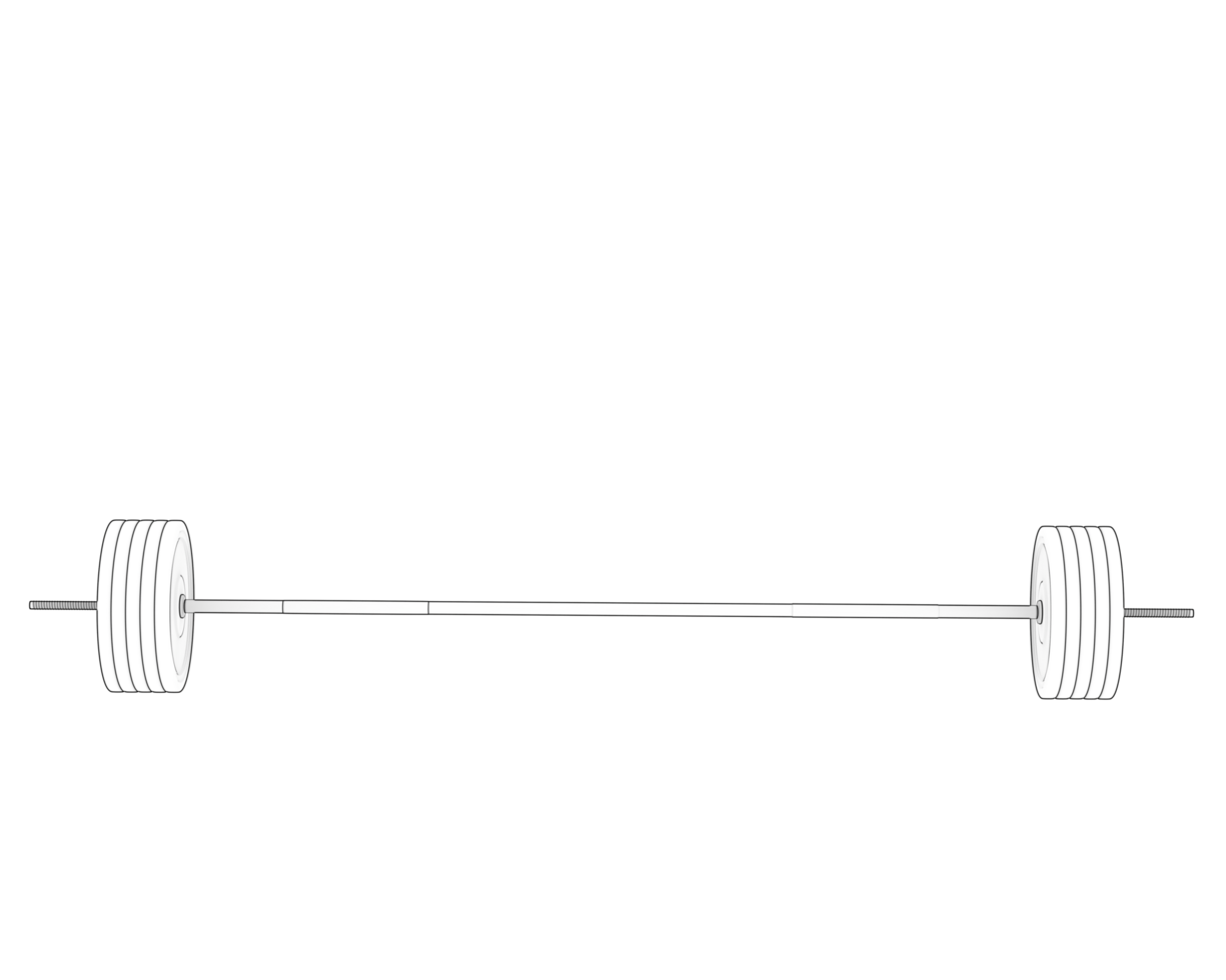 Barbell isolated on background. 3d rendering - illustration png