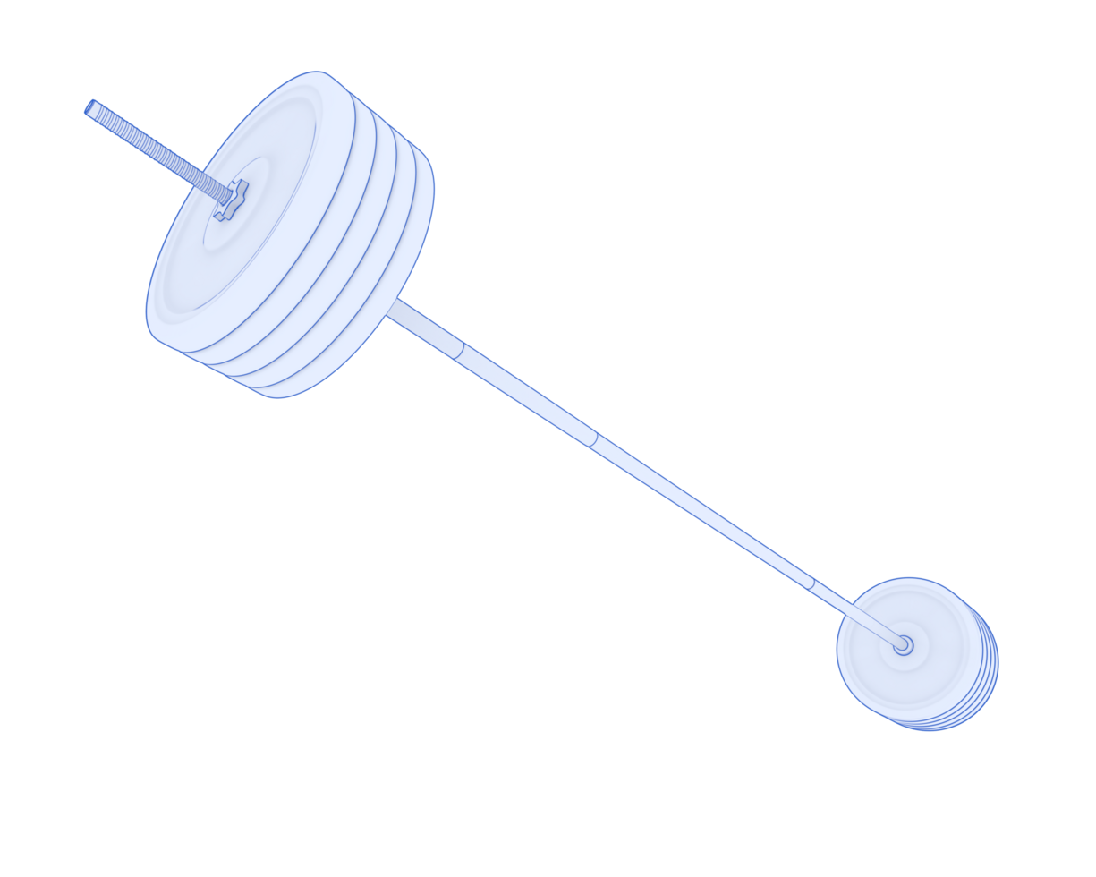 Barbell isolated on background. 3d rendering - illustration png