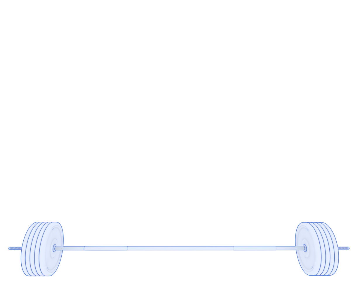 Barbell isolated on background. 3d rendering - illustration png