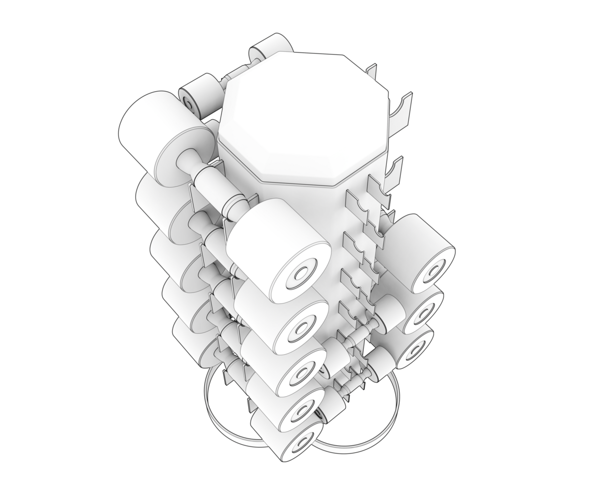 Weight tree with dumbbells isolated on background. 3d rendering - illustration png