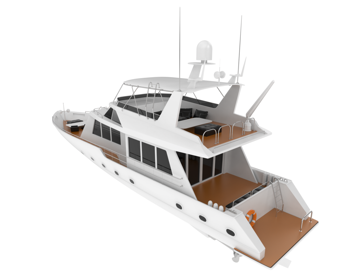 Luxury super yacht isolated on background. 3d rendering - illustration png